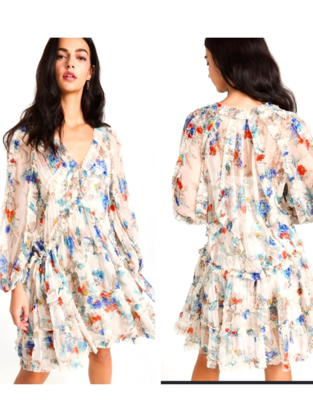 Zimmermann clover frill billow mini dress